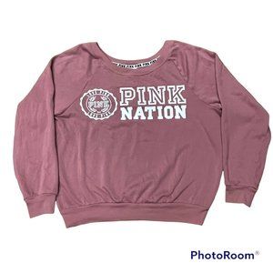 PINK NATION Junior's SWEATSHIRT Medium CREW NECK Victoria's Secret